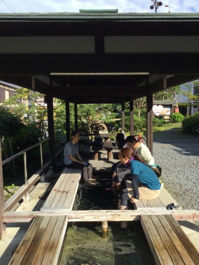 山田温泉で足湯