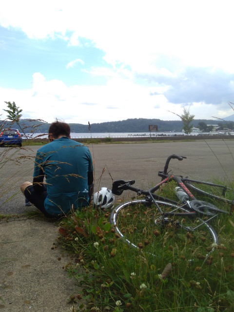 野尻湖サイクリング到着