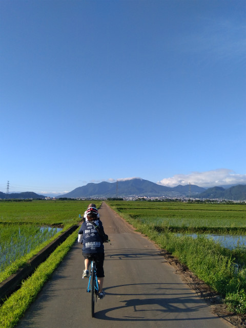 延徳田んぼと高社山