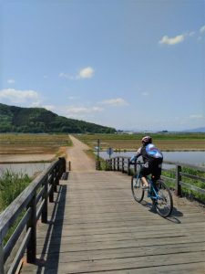 場所は中野市だけど小布施がよく見える「木の橋（かっぱ橋）」