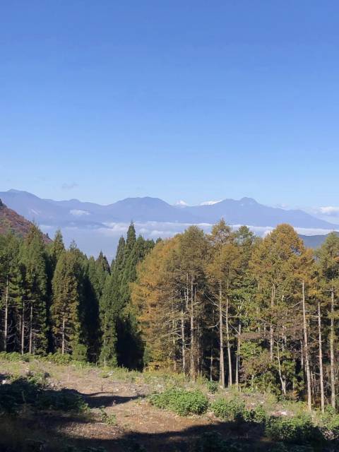 須坂米子大瀑布サイクリング　山の景色