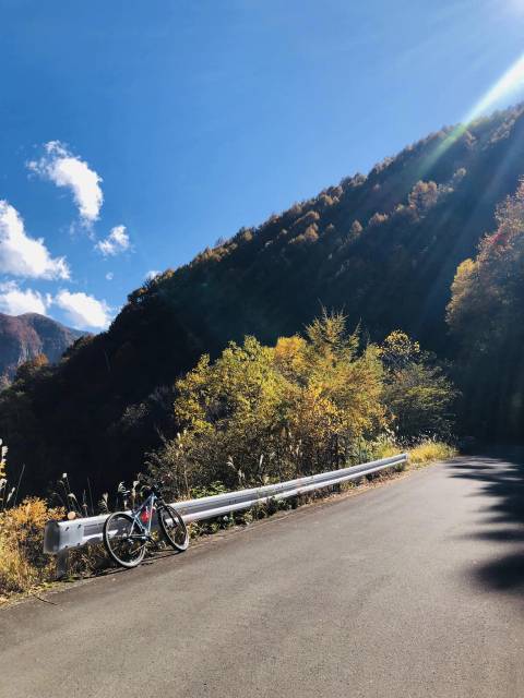 須坂米子大瀑布サイクリング　林道