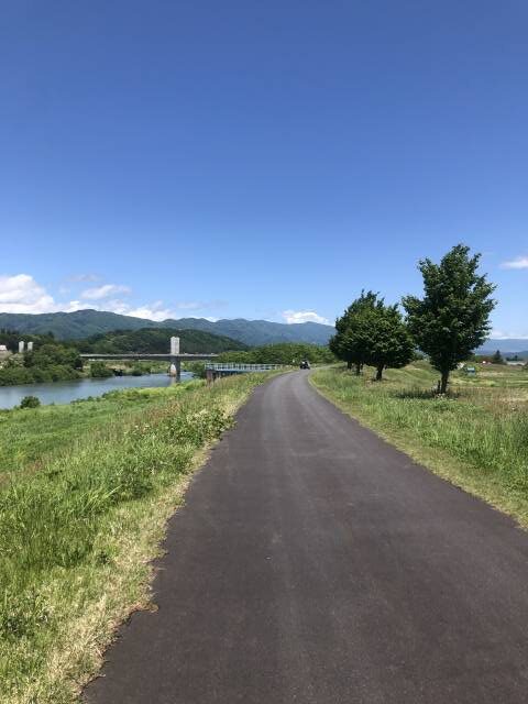 飯山輪行サイクリング　千曲川サイクリングロード