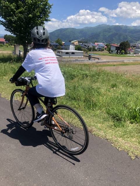 飯山輪行サイクリング　千曲川サイクリングロード