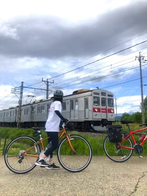 飯山輪行サイクリング　長野電鉄