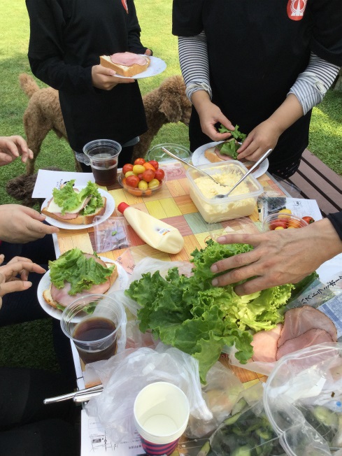 小布施の農家さんちで朝食ライド　食卓