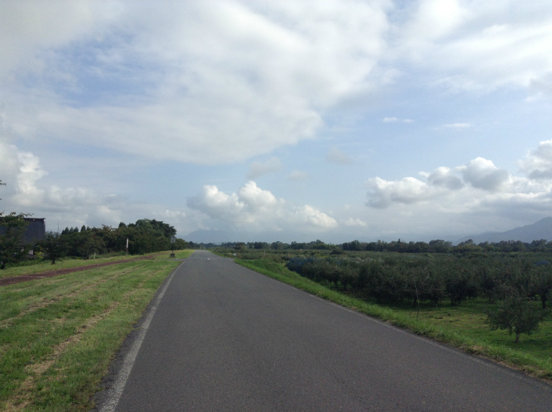 豊野側の堤防道路