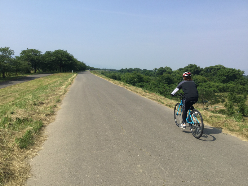 クロスバイクで千曲川サイクリングロード